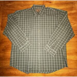 MENS CLEARWATER OUTFITTERS LONG SLEEVE PLAID BUTTON UP SHIRT SIZE XXL